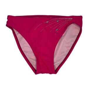 Ocean Dream Hot Pink Hipster Bikini Swim Bottoms Beaded Sequins 8 Small/Med NWT